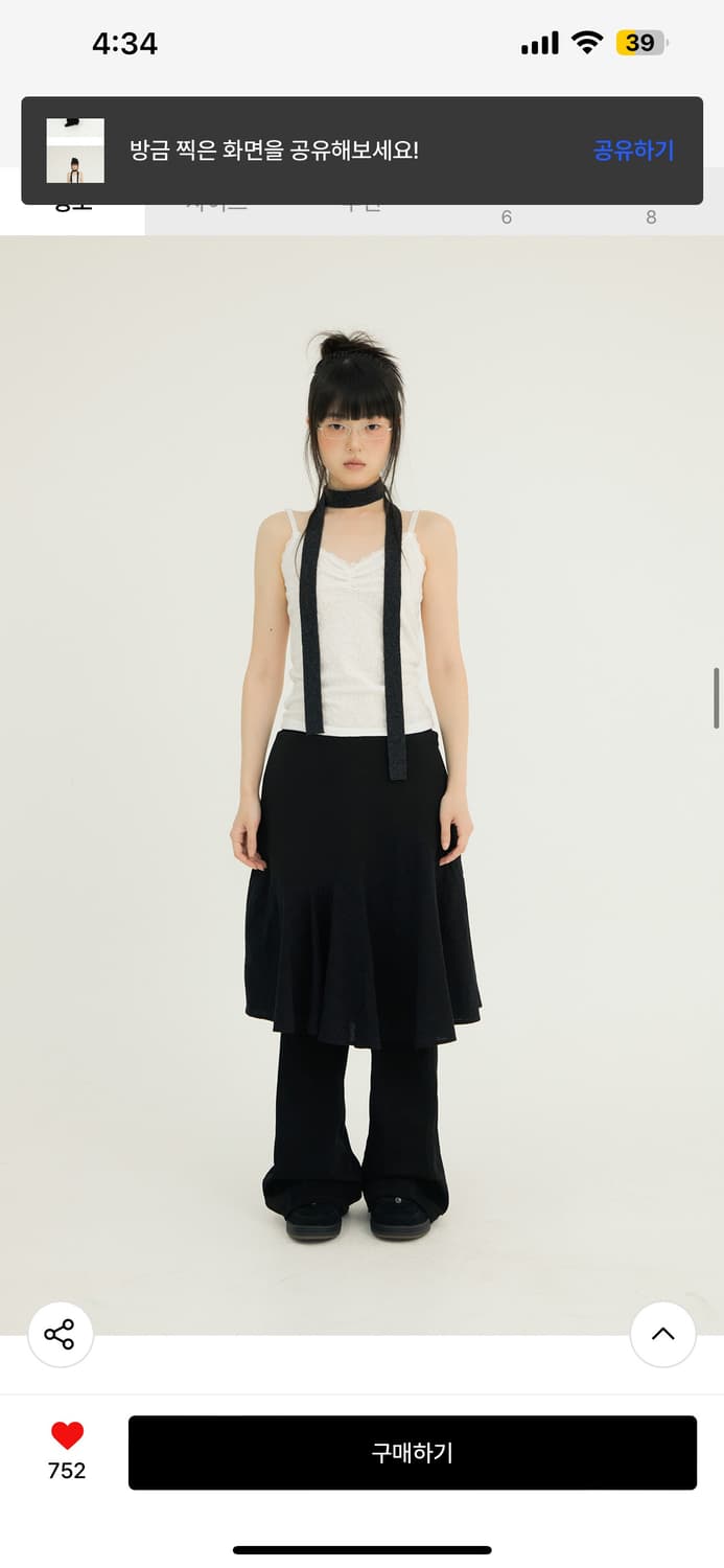 미레코 WAVY CHECK MIDI SK BLACK 체크 미디 스커트 상품이미지7