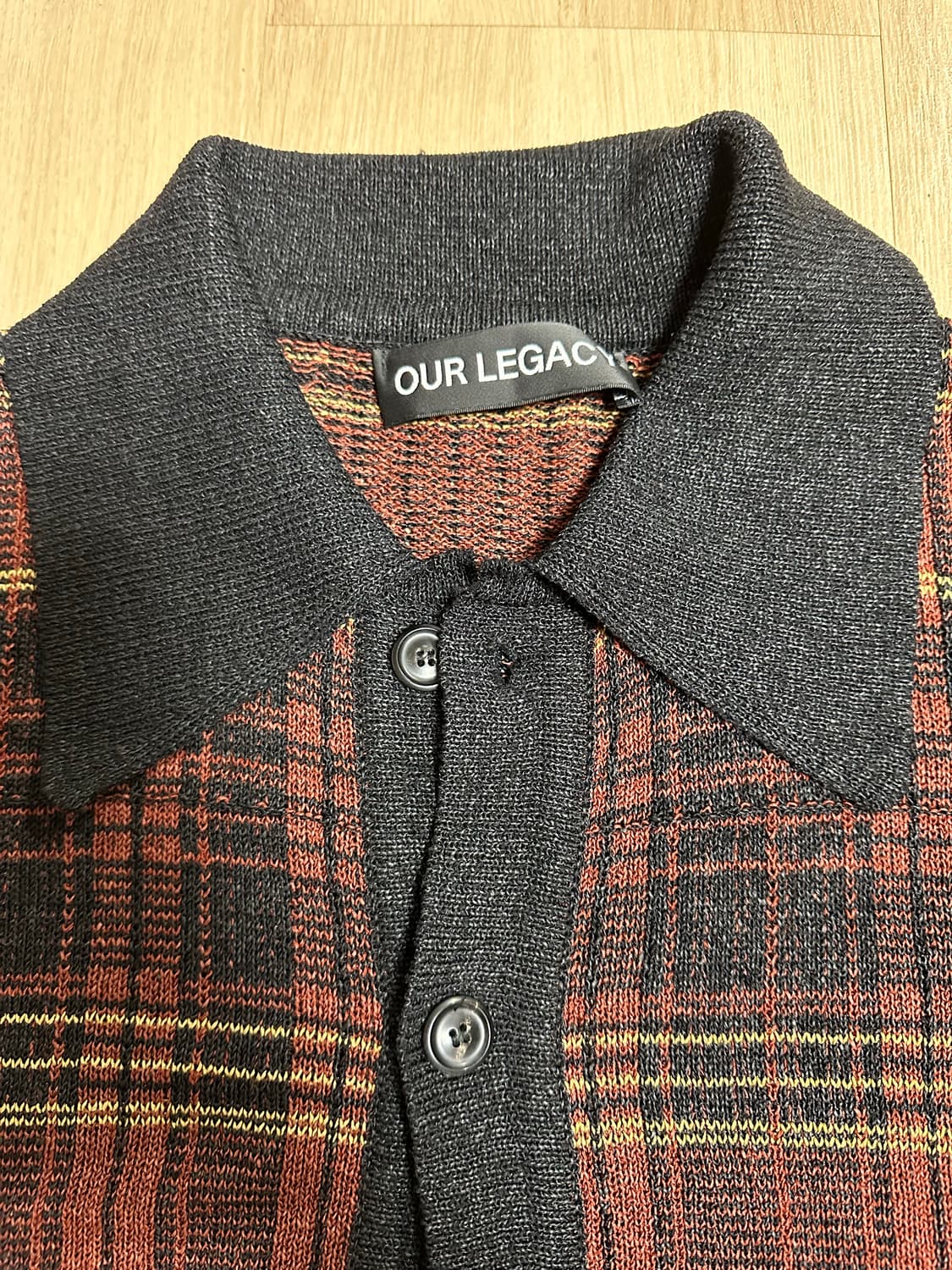 Our Legacy 아워레가시 이브닝 폴로 러스트 체크  상품이미지4