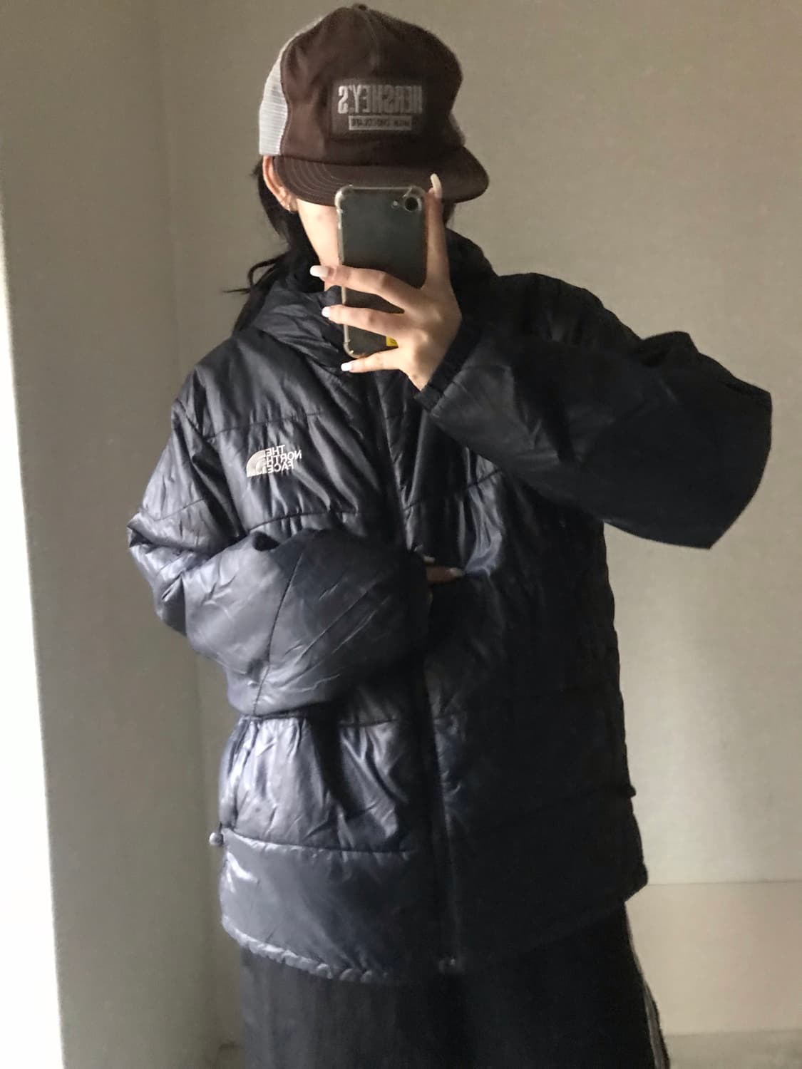 노페 블랙 후드 패딩 상품이미지4