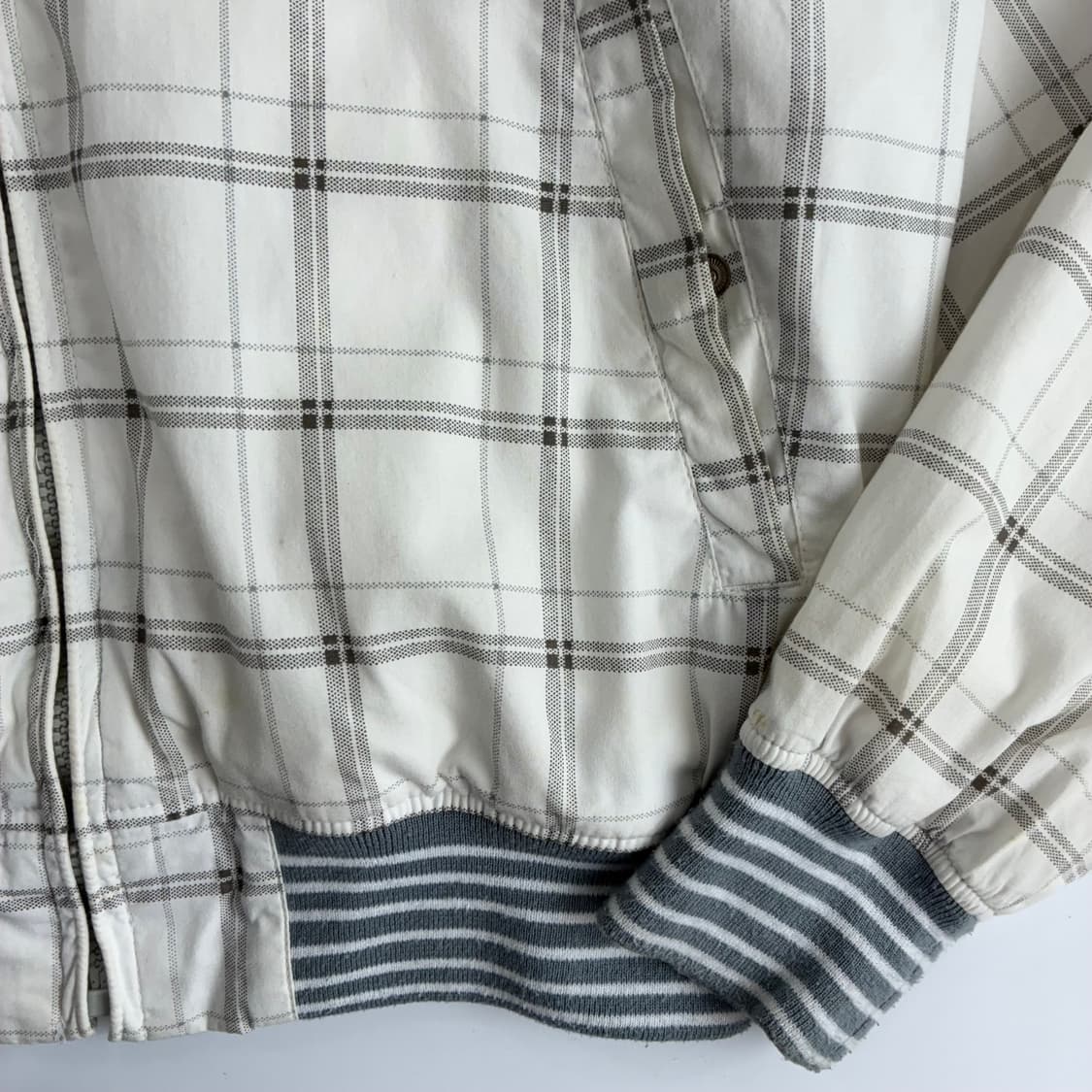 Schott  쇼트 90,s 화이트체크 블루종 자켓  상품이미지5