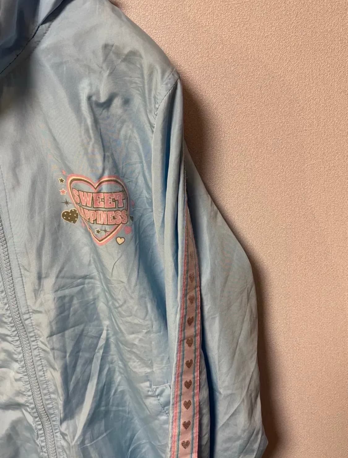 히메갸루 하늘색 바람막이 져지 y2k 소다맛 모리걸 후드집업 아노깔 상품이미지3