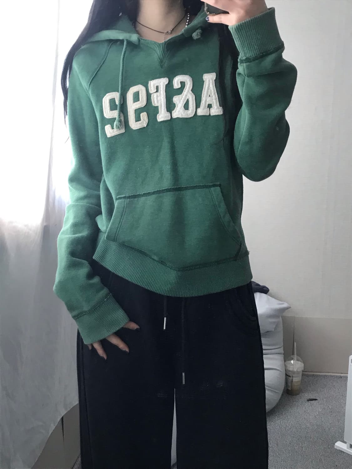 아베크롬비 빈티지그린 후드티 상품이미지7