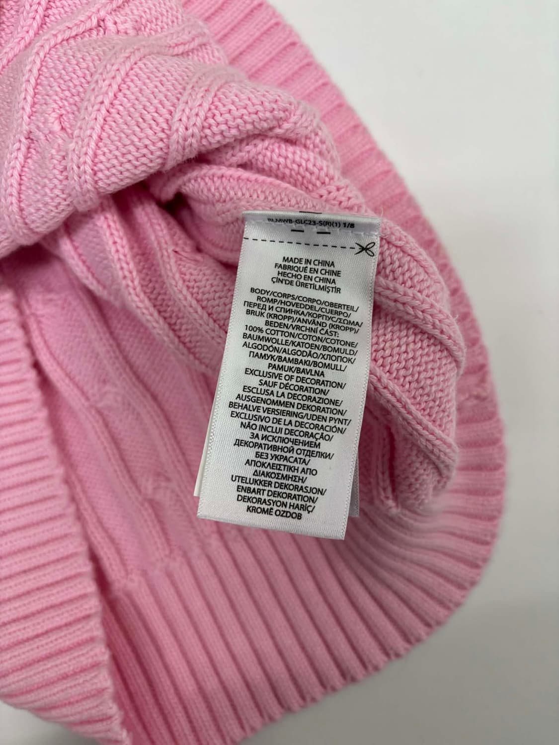 폴로 랄프로렌 신형 큐알택 베이비핑크 케이블 걸즈 크루넥 니트(M) 상품이미지5