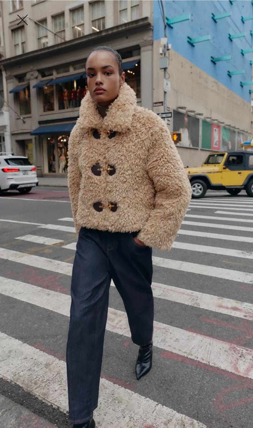 택O 미착용 정품 자라 ZARA 토글 퍼 자켓 4968/250/704 상품이미지2