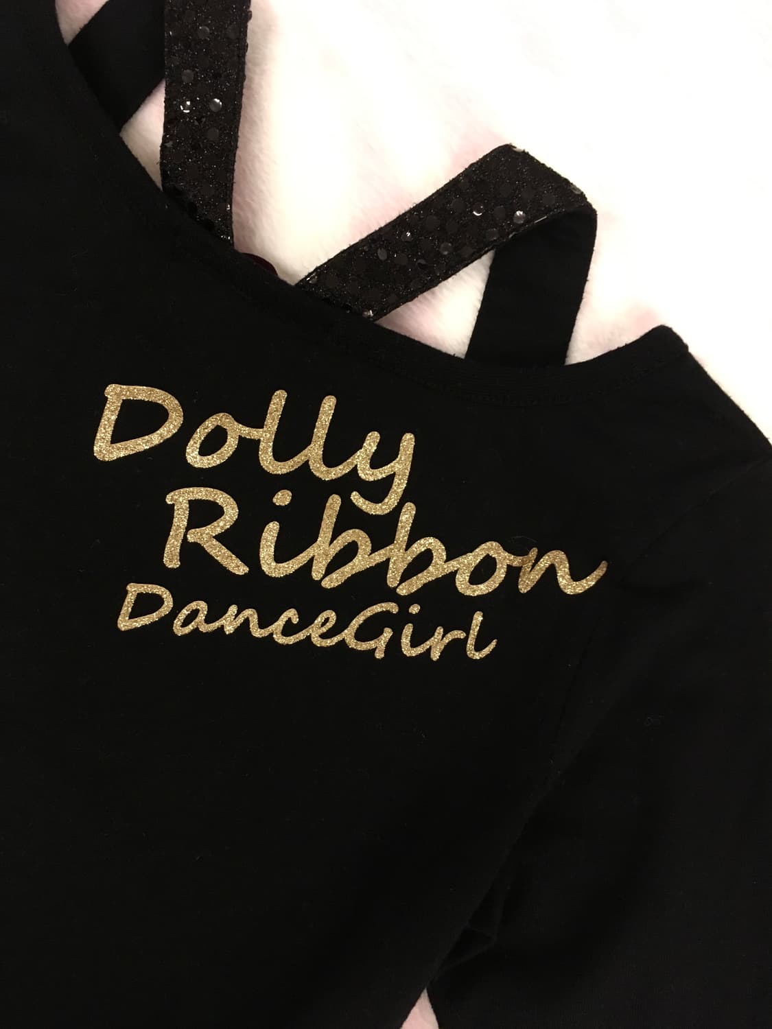 돌리리본 블랙 지브라 글리터 레터링 오네갸루 금장 탑 상품이미지5