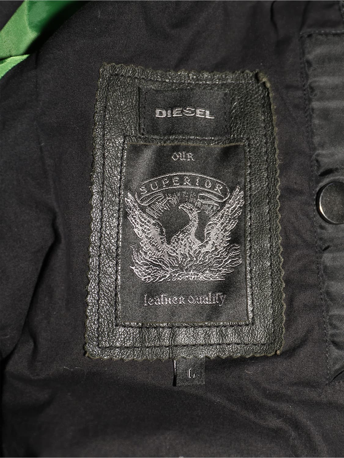 [정품]디젤 레더 믹스 블랙 자켓 00SJ6Y-0NAIS-900 L 상품이미지6