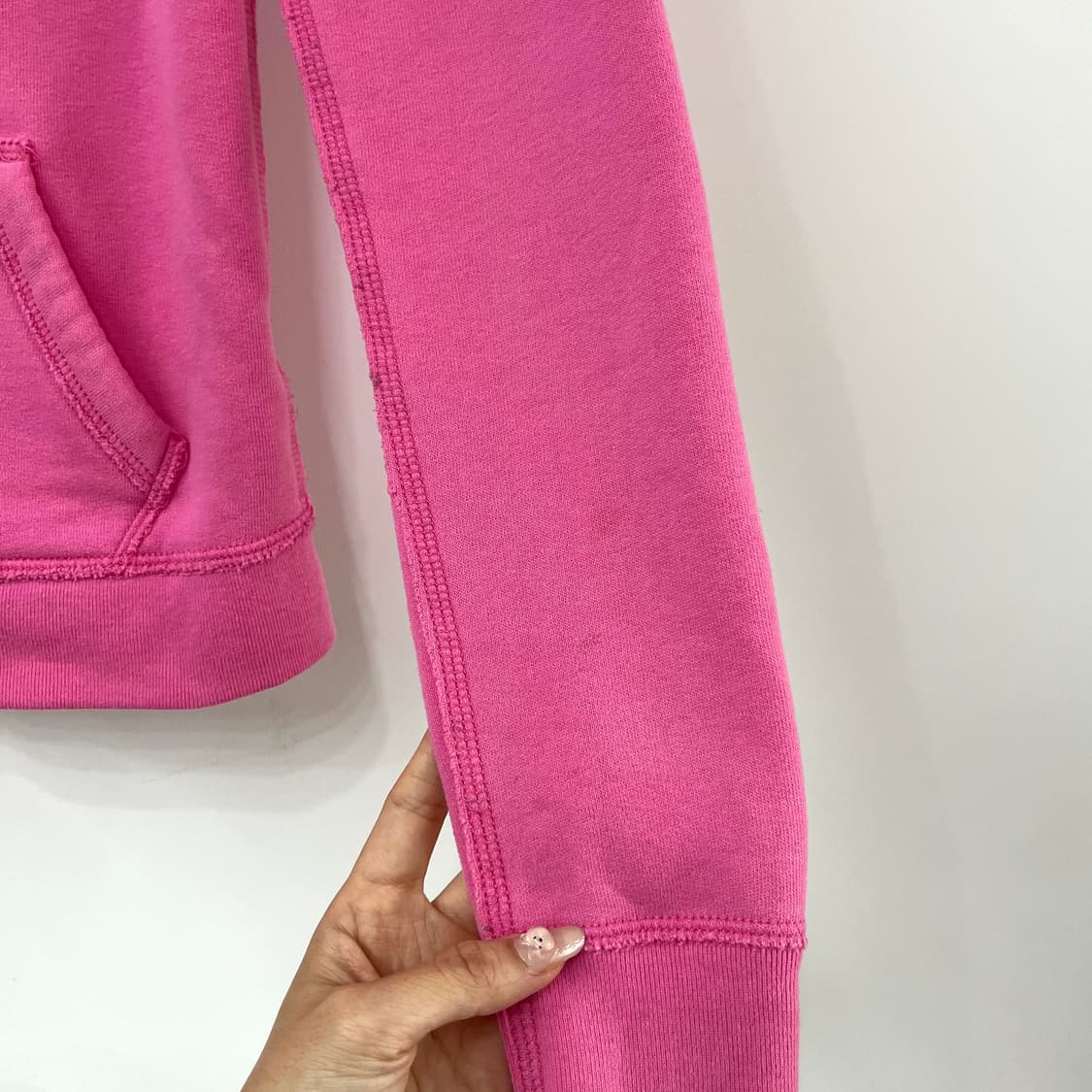 아베크롬비 딱붙핏 자수로고 핑크 후드집업 상품이미지5