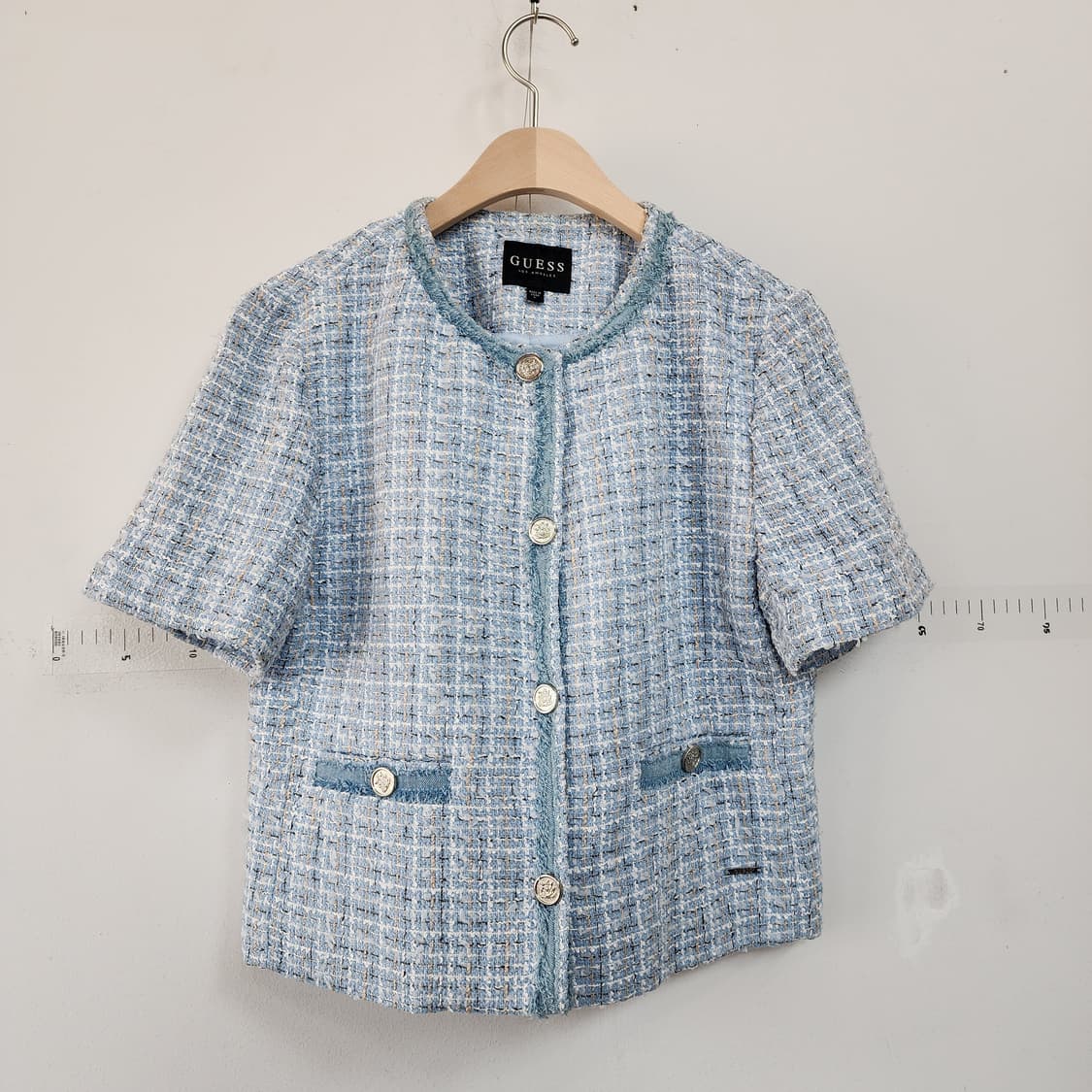 게스 트위드 반팔 자켓 블루 상품이미지1