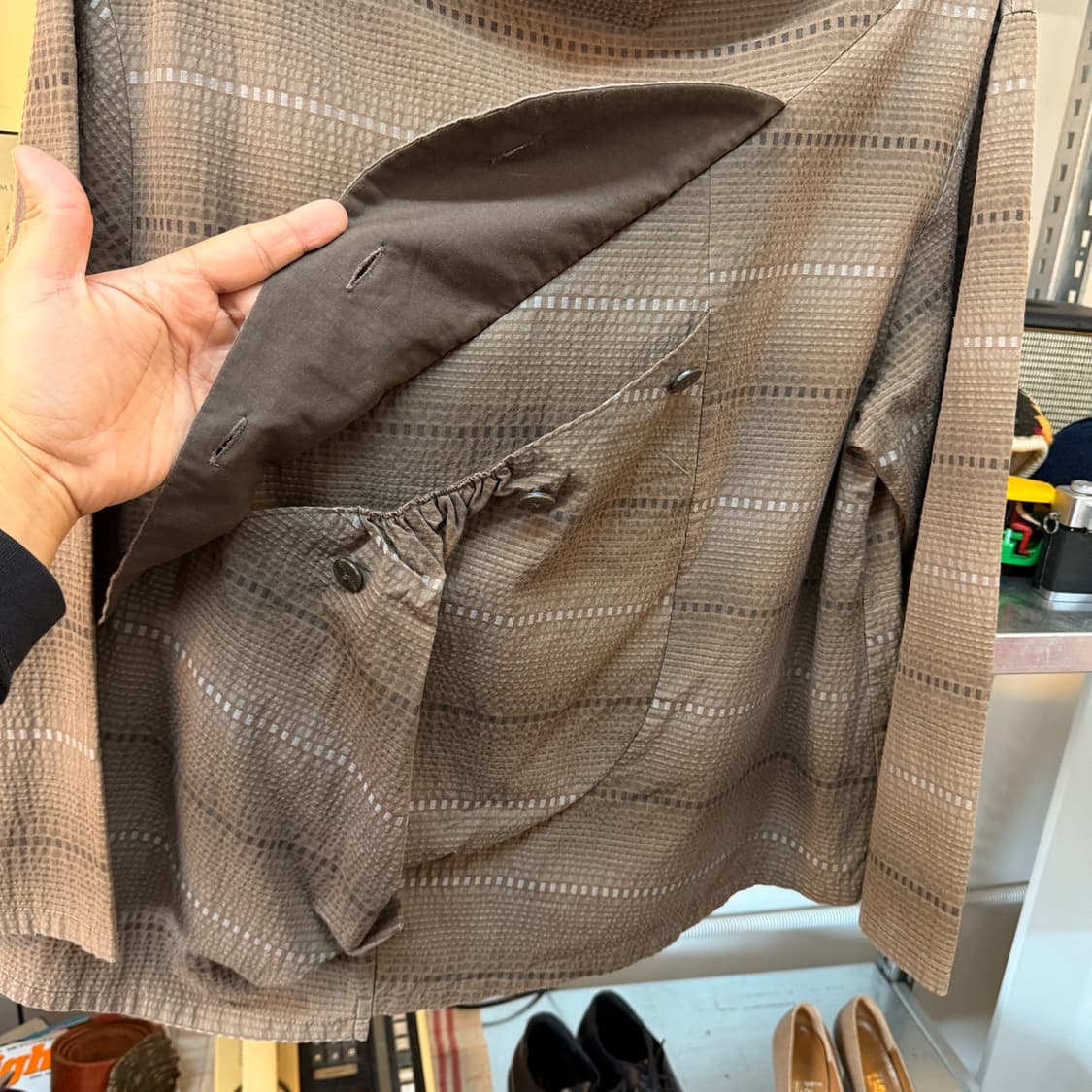 JI WOO  시어서커 블라우스 케이프 상품이미지5