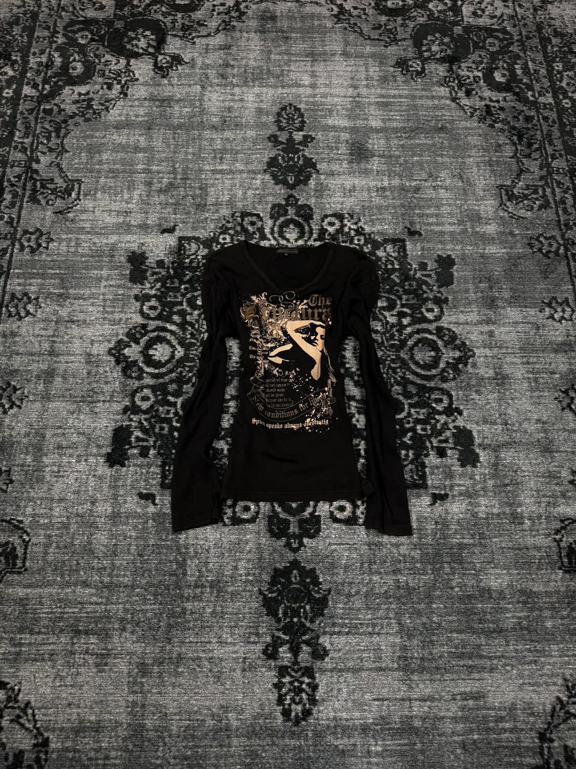 Soves lettering gal y2k ribbed cut sew 상품이미지1