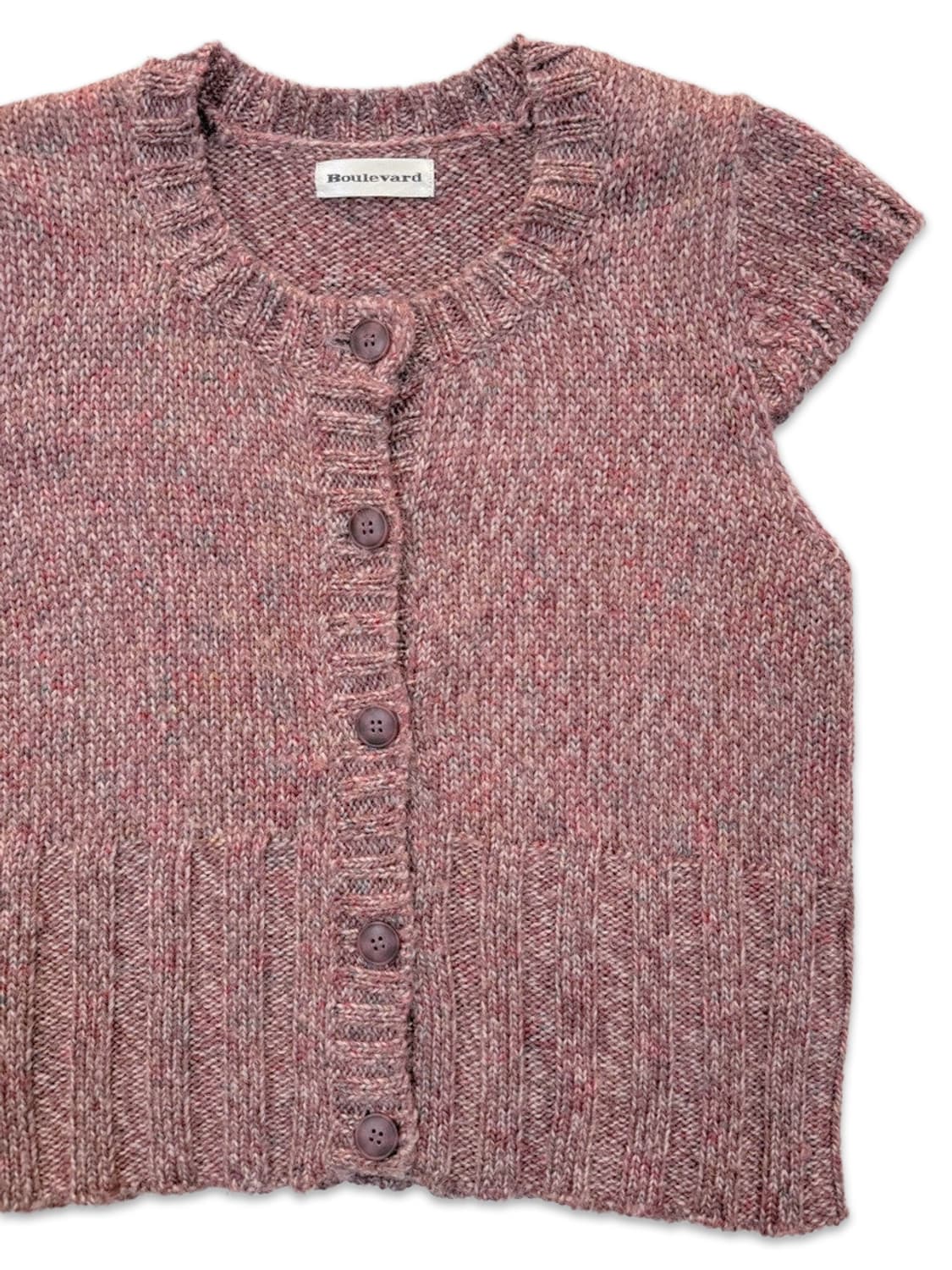 빈티지 핑크 캡소매 모리 반팔 니트 상품이미지2