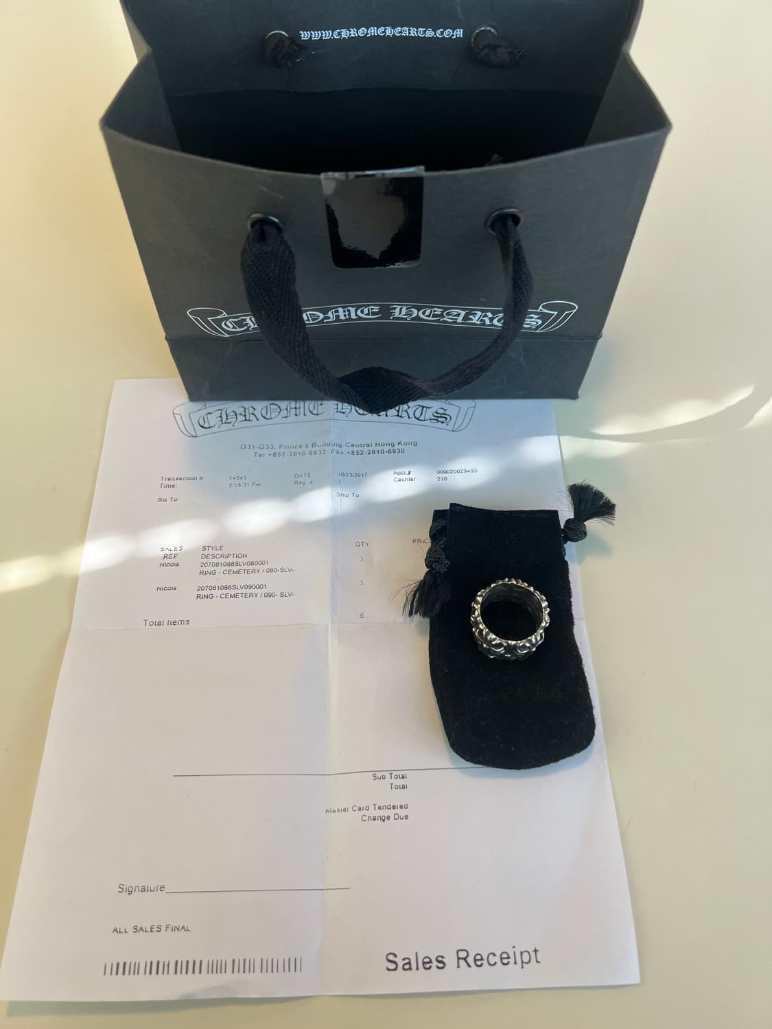 [us9] 크롬하츠 세메터리링 상품이미지1