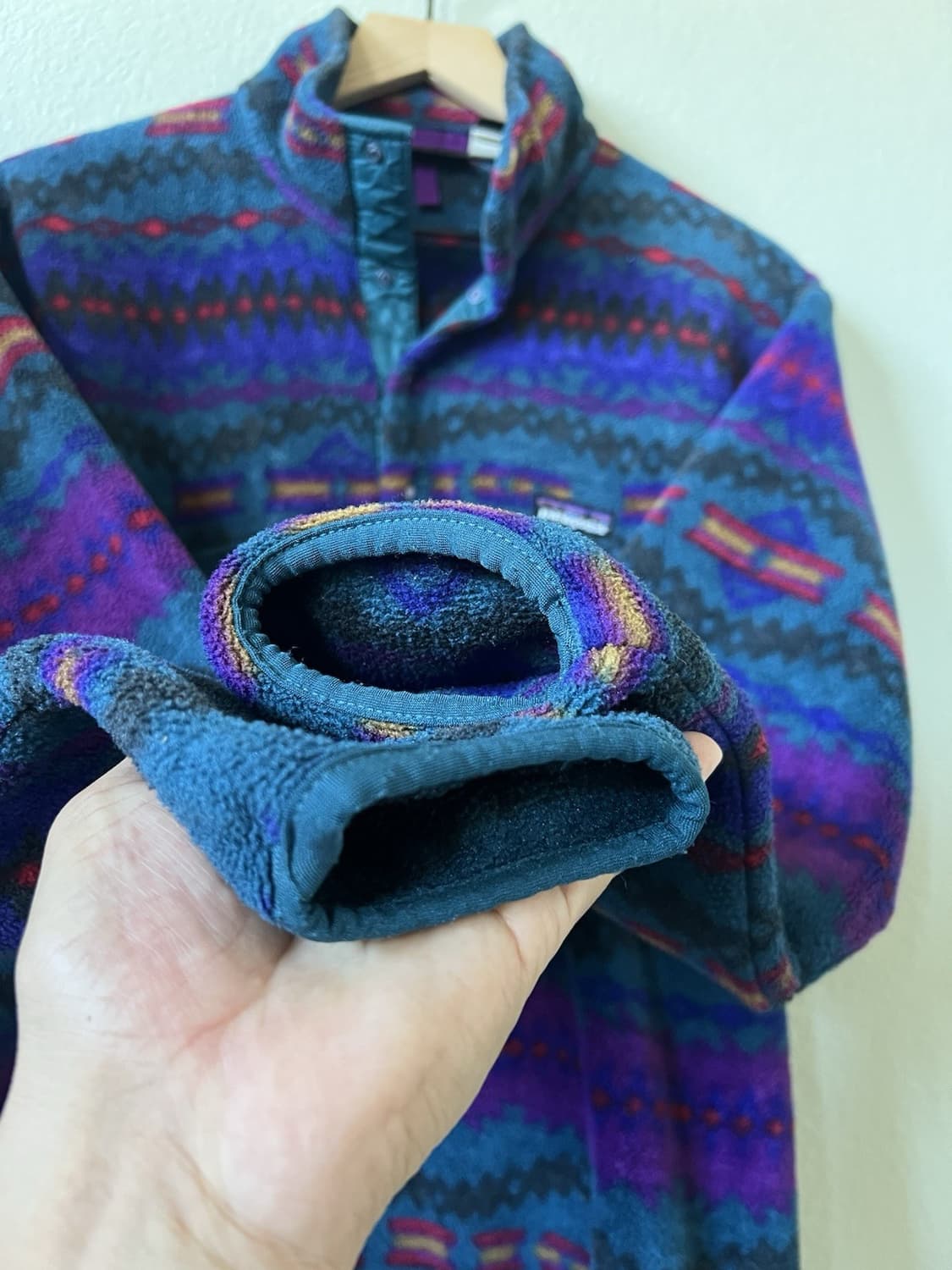 90s 파타고니아 신칠라 스냅-T 퍼플/블루/레드 USA 상품이미지2