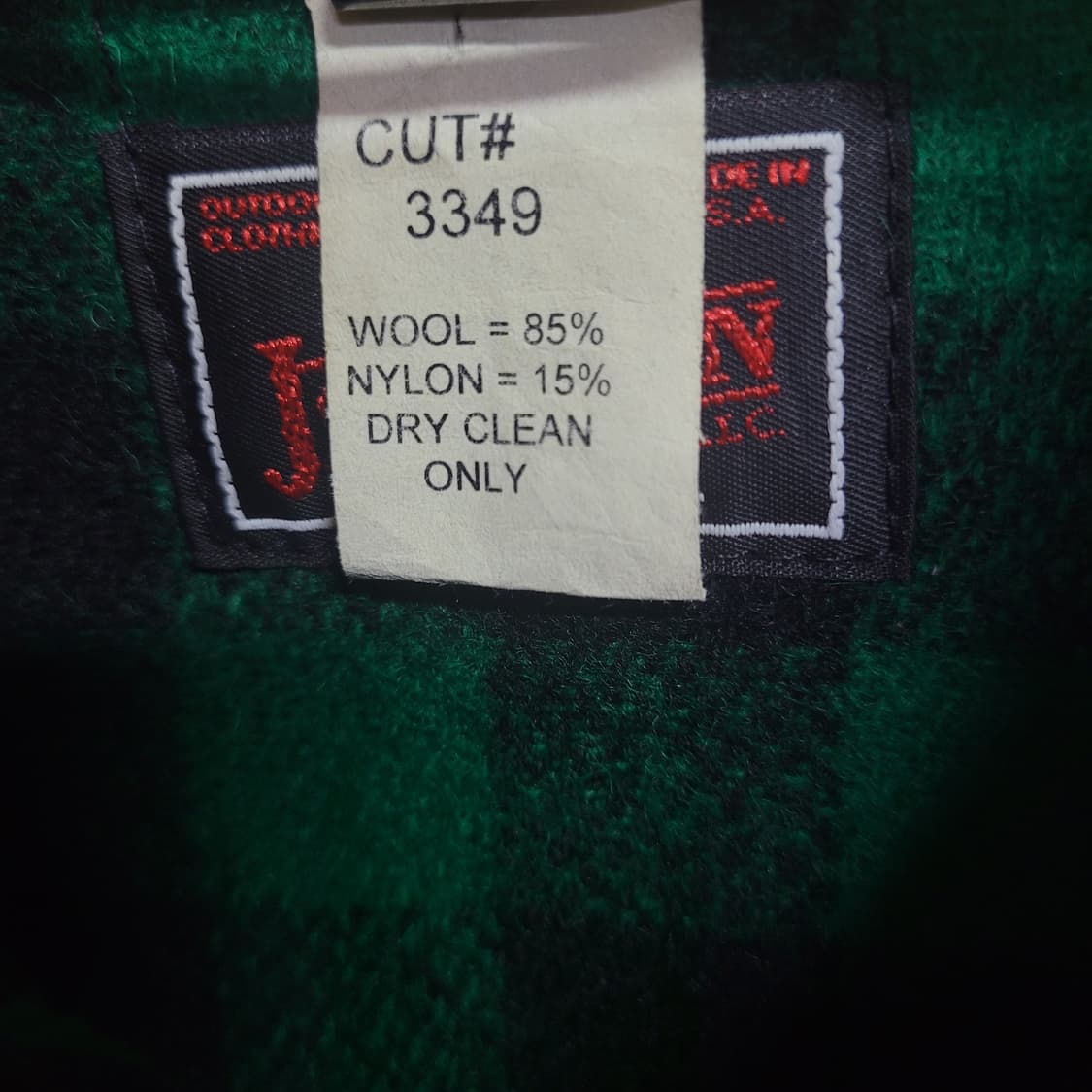 JOHNSON Woolen Mills 아카이브 그린 체크 집업 울자켓 상품이미지5