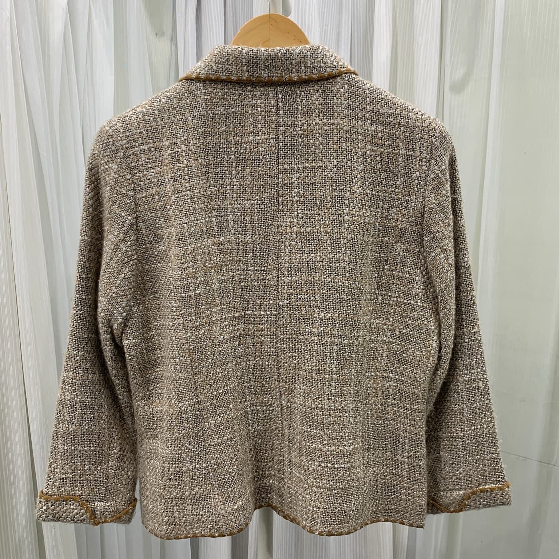 일본 빈티지 트위드 패턴 쓰리버튼 자켓 1683 상품이미지3