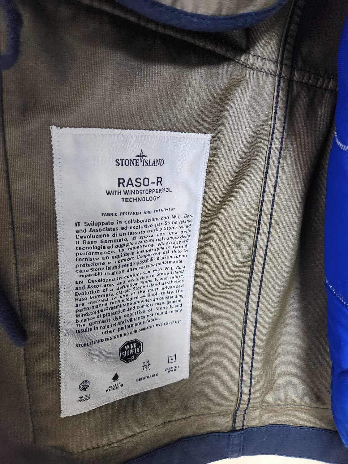 스톤아일랜드 네이비 RASO-R 자켓 상품이미지5