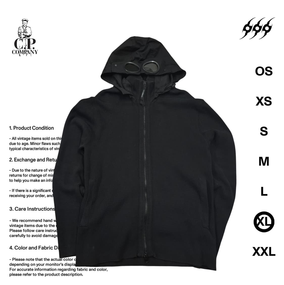 C.P. 컴퍼니 고글 니트 105사이즈 집업 상품이미지1