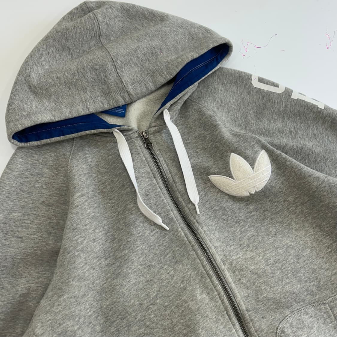 Adidas 아디다스 파이어버드 블루 그레이 배색 후드집업 상품이미지4