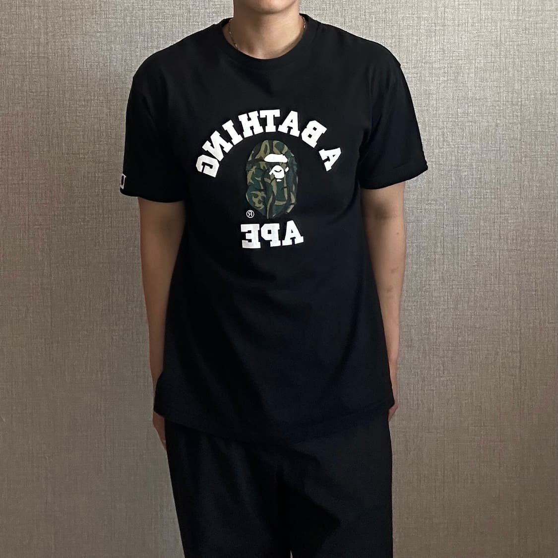 Bape 베이프 카모컬리지 헤드사루 반팔 티셔츠 XL 상품이미지3