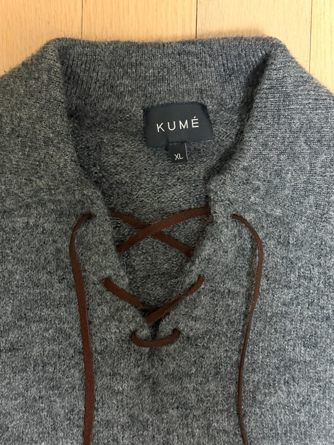 쿠메/ 남자 알파카 울 니트 / 차콜 /XL 상품이미지6