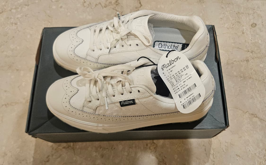 265)말본 화이트 골프화(택째 새제품) 상품이미지1