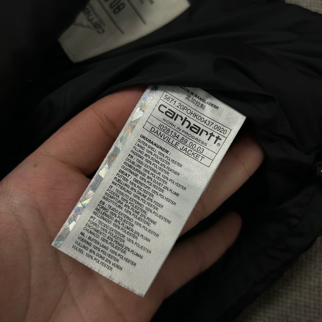 칼하트WIP 댄빌 푸퍼 패딩(M) 상품이미지3