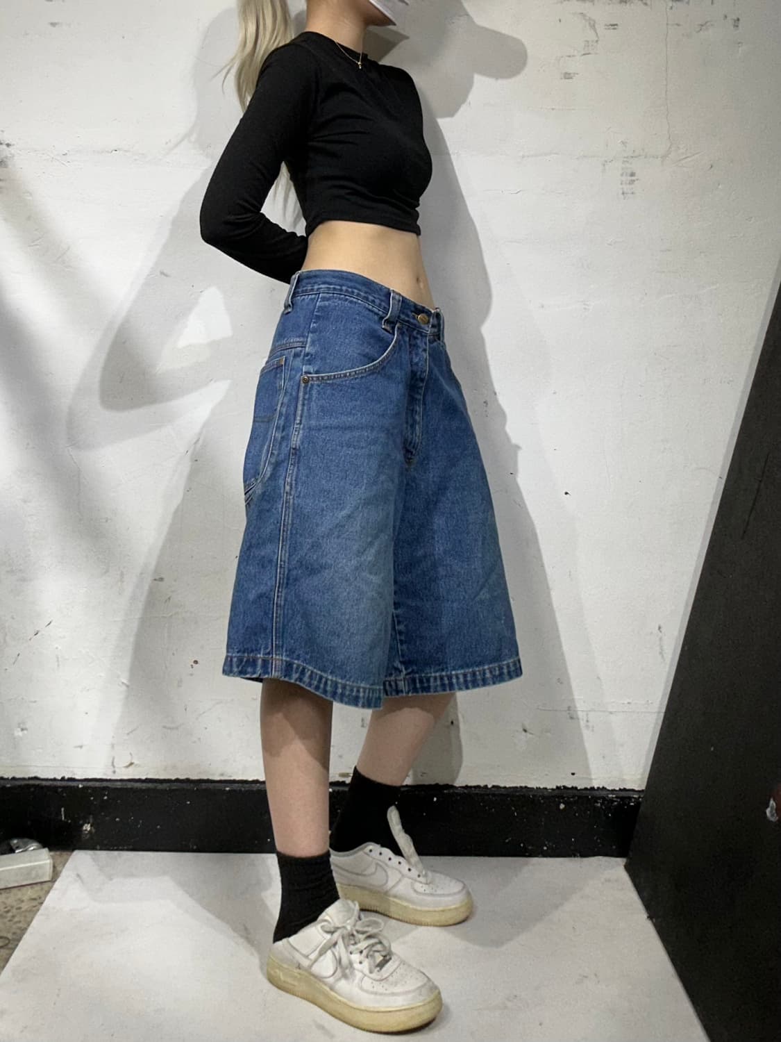 90s LUGZ 증청 배기핏 올드스쿨 카펜터 버뮤다 데님 반바지 30 상품이미지1