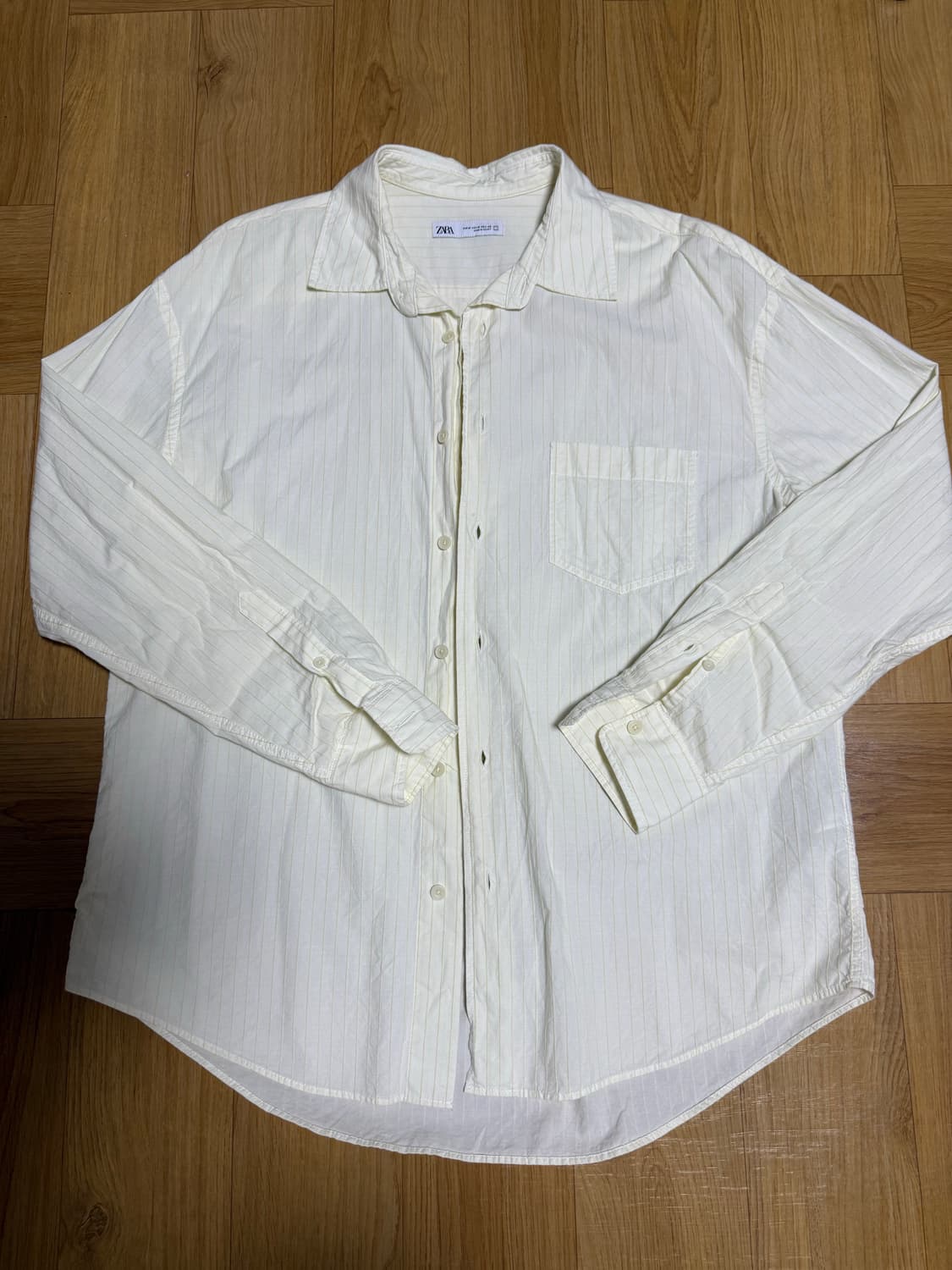 자라 스트라이프 셔츠 yellow 상품이미지1