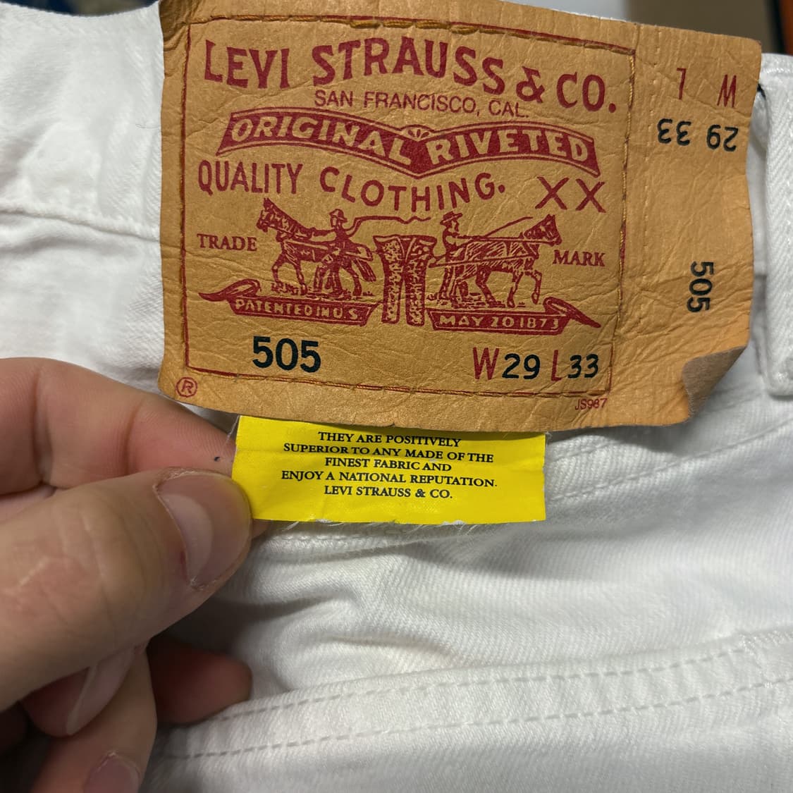 00s 리바이스 재팬라인 505 화이트데님팬츠 레귤러 스트레이트 N727 상품이미지7