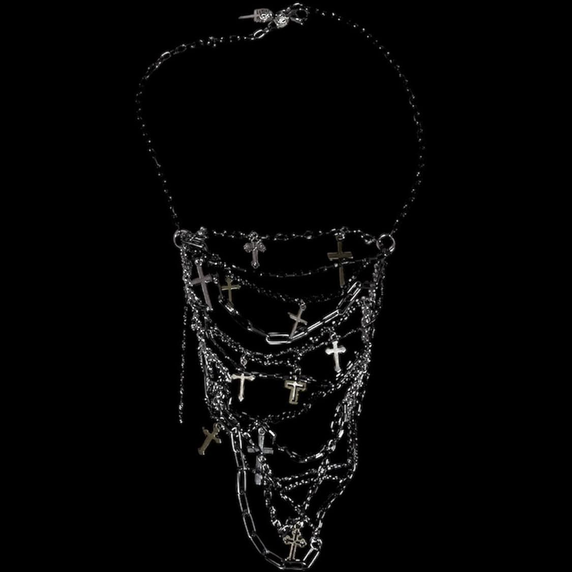 Vkei layering cross necklace 상품이미지1