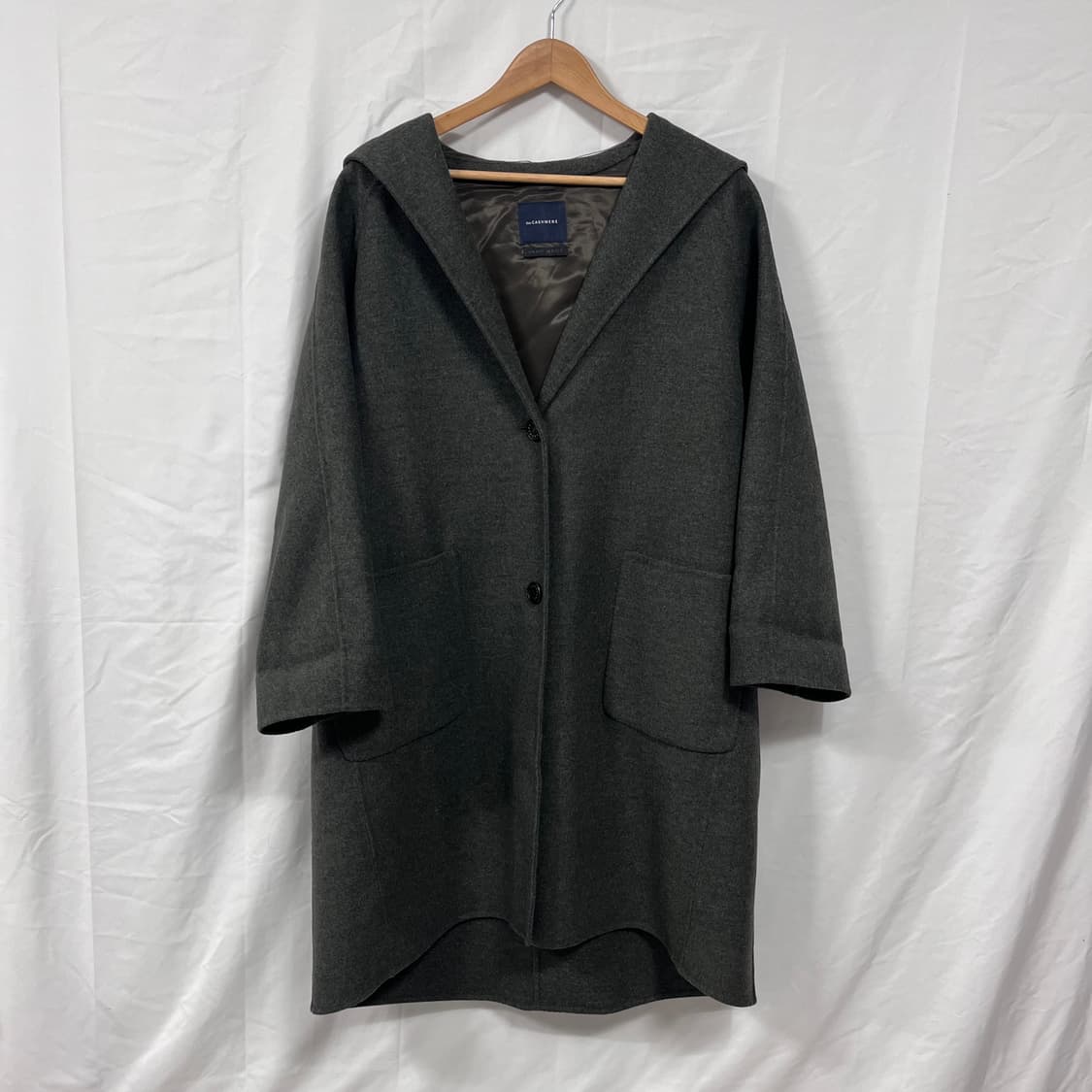 더캐시미어 양모 + 캐시미어 핸드메이드 후드 코트 상품이미지1