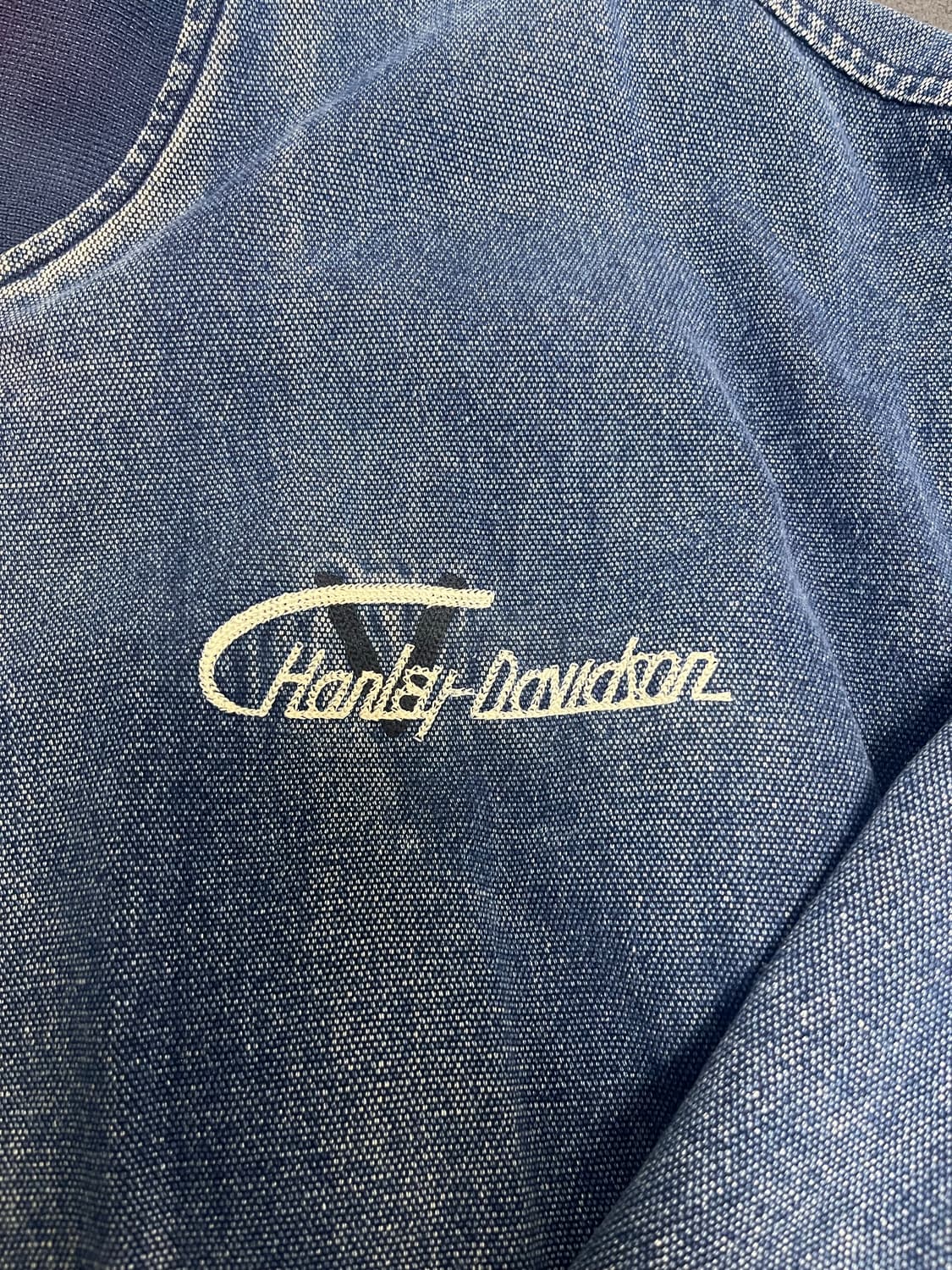 [XL] 할리데이비슨 데님 바시티 블루종 자켓 상품이미지3