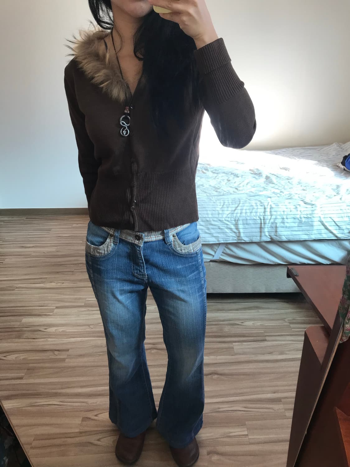 브라운 퍼 가디건 상품이미지4