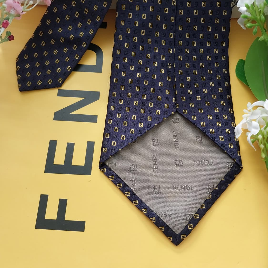 펜디 실크 네이비 FF 주카 로고 넥타이 10.5cm A+등급 K1543 상품이미지8