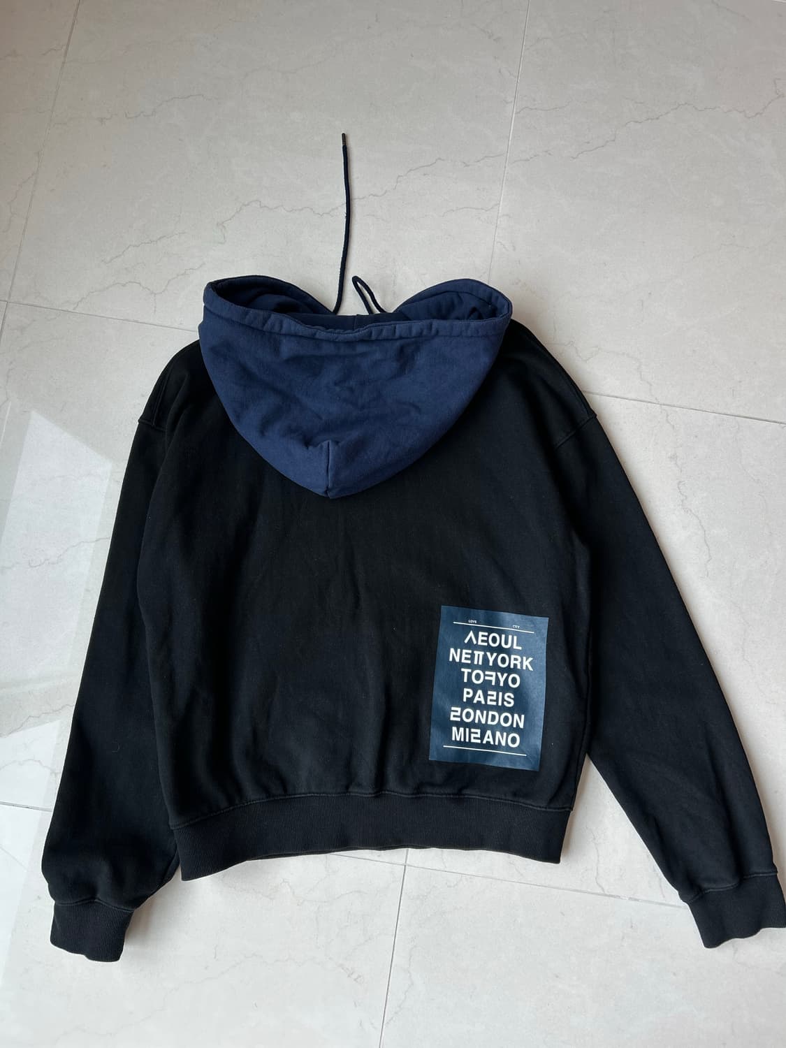 노앙 메이드인 서울 배색 후드티 상품이미지3