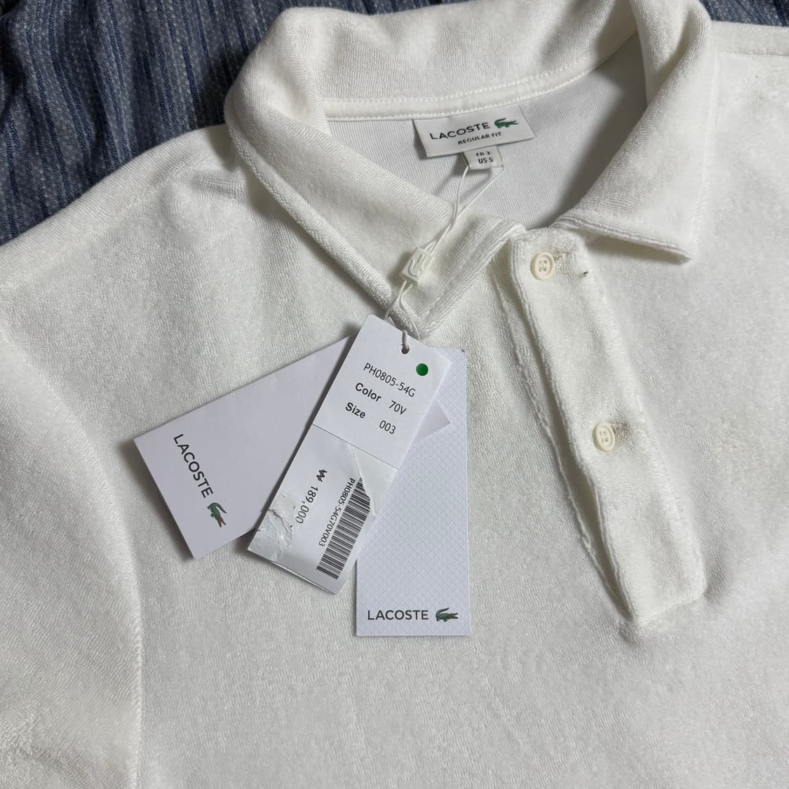 (S) 라코스테 테리 타월링 폴로 pk 반팔티 화이트  상품이미지4