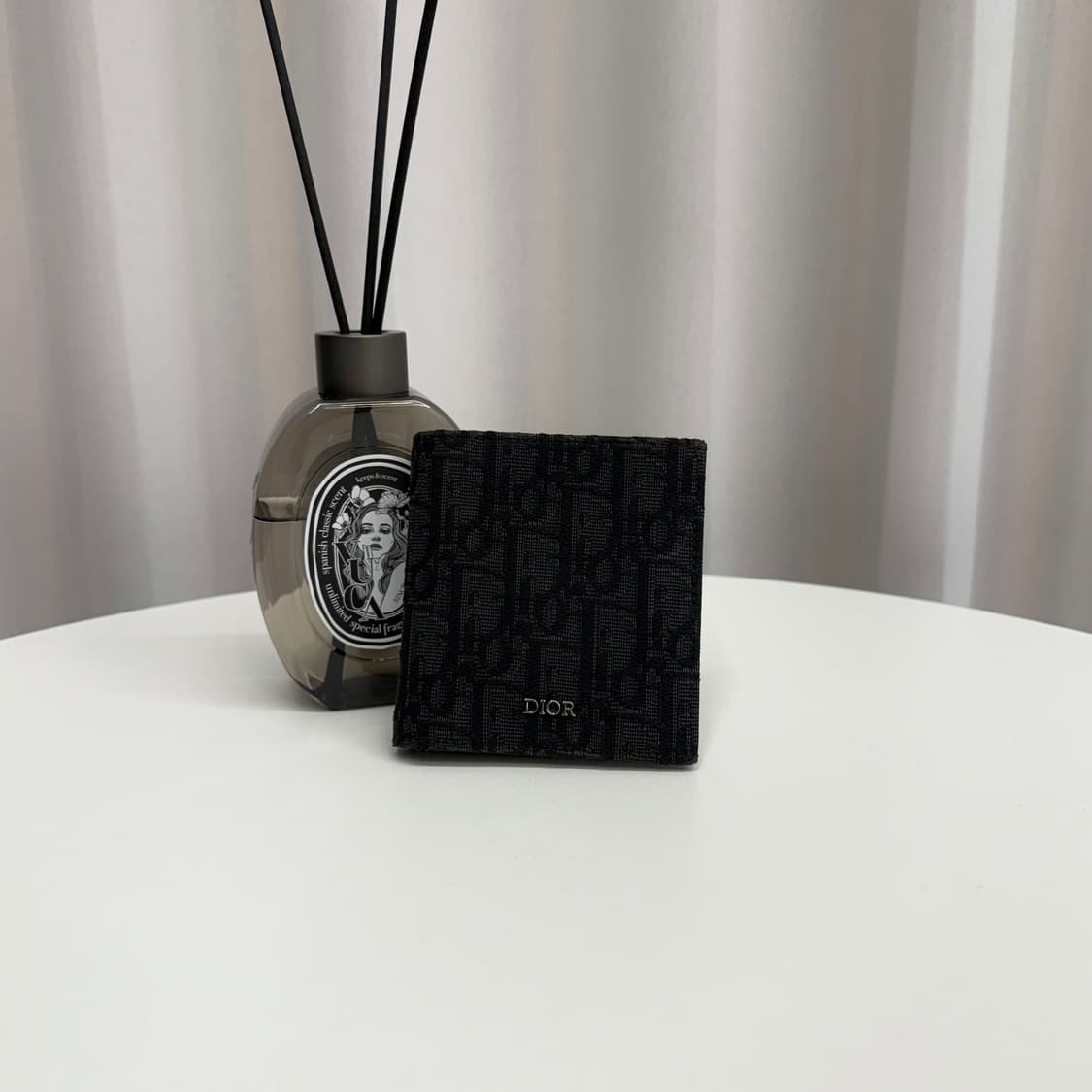 디올 오블리크 자카드 반지갑 블랙 상품이미지1