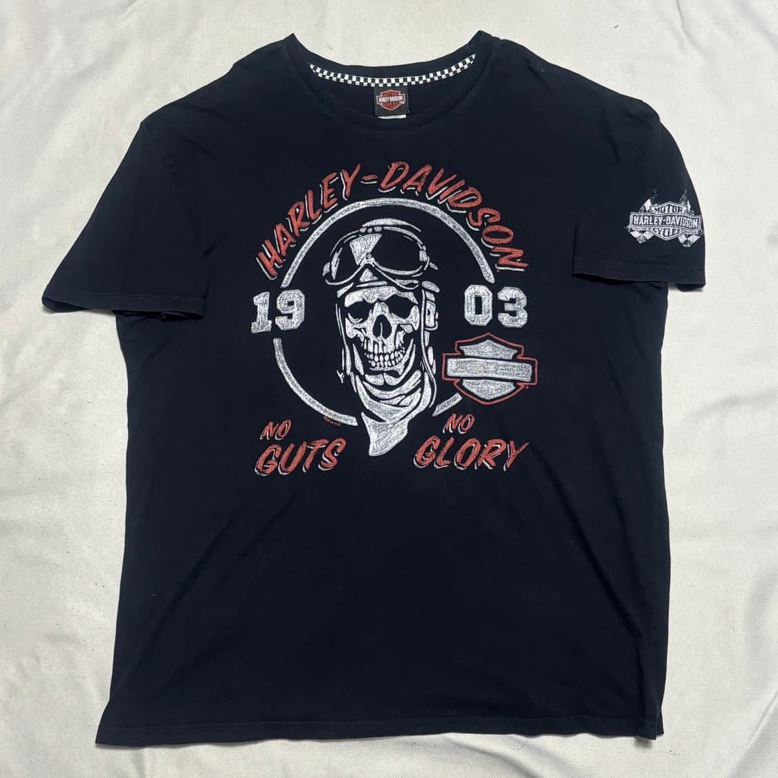 XL 할리데이비슨 빅 프린팅 블랙 반팔티 상품이미지2