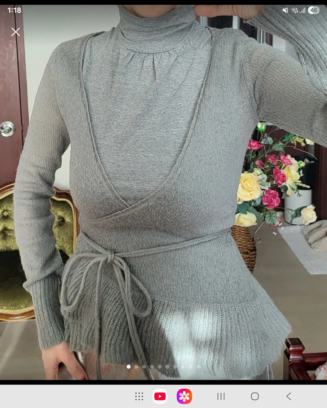 프랑스 모르간 터틀넥 모달 셔츠 그레이  상품이미지2