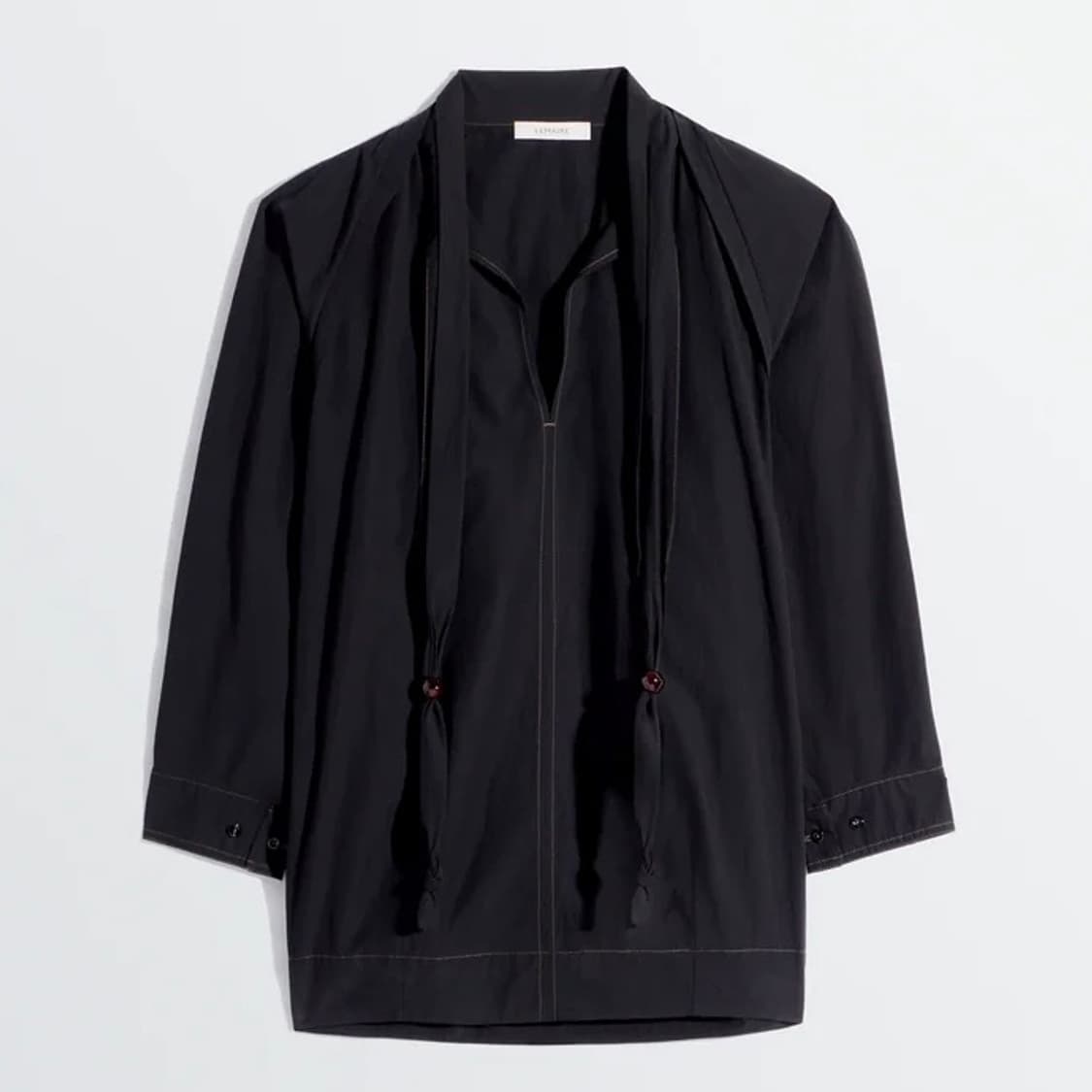 [36,38,40]르메르 26ss 크레이프 스카프 블라우스/블랙 상품이미지1