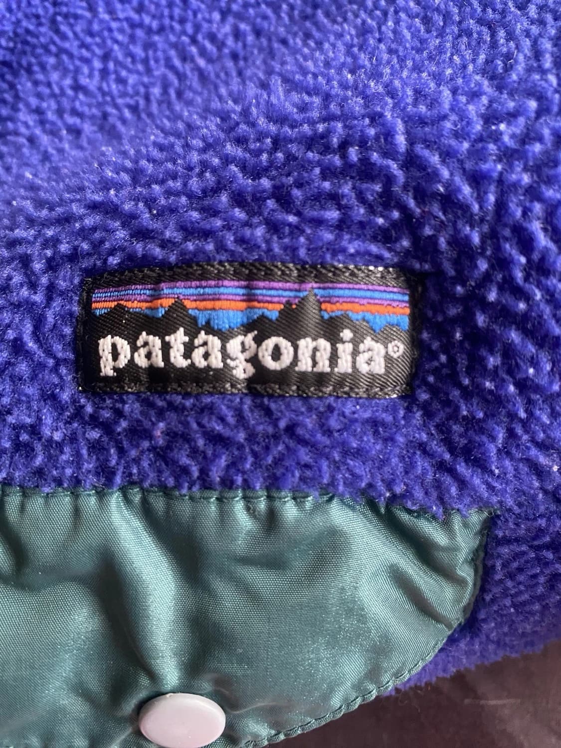 90s 파타고니아 신칠라 스냅-T 퍼플/그린 자메이카 상품이미지4