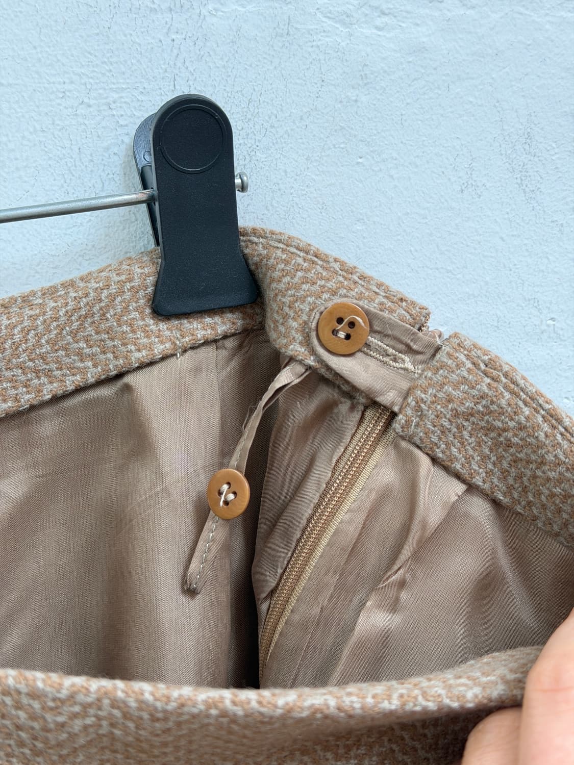 Giorgio Armani 울 헤링본 베이지 셋업 (스커트) 44 상품이미지5