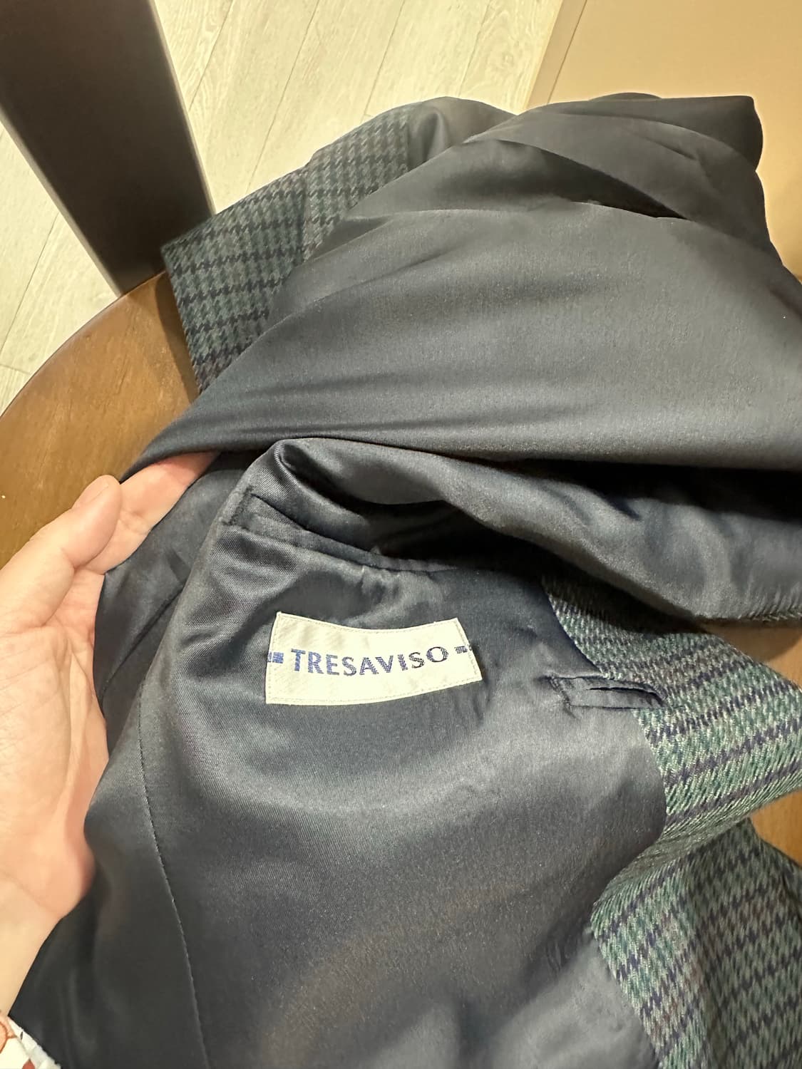 빈티지 체크패턴 울100자켓 상품이미지6