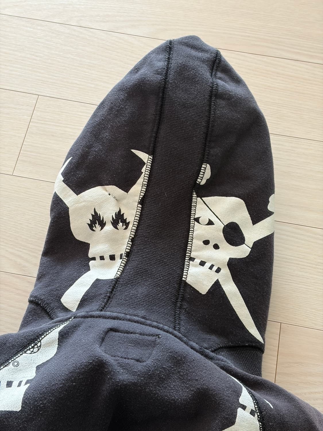 00s 올드 스투시 Stussy x Futura 스컬 후드 집업 L 상품이미지6