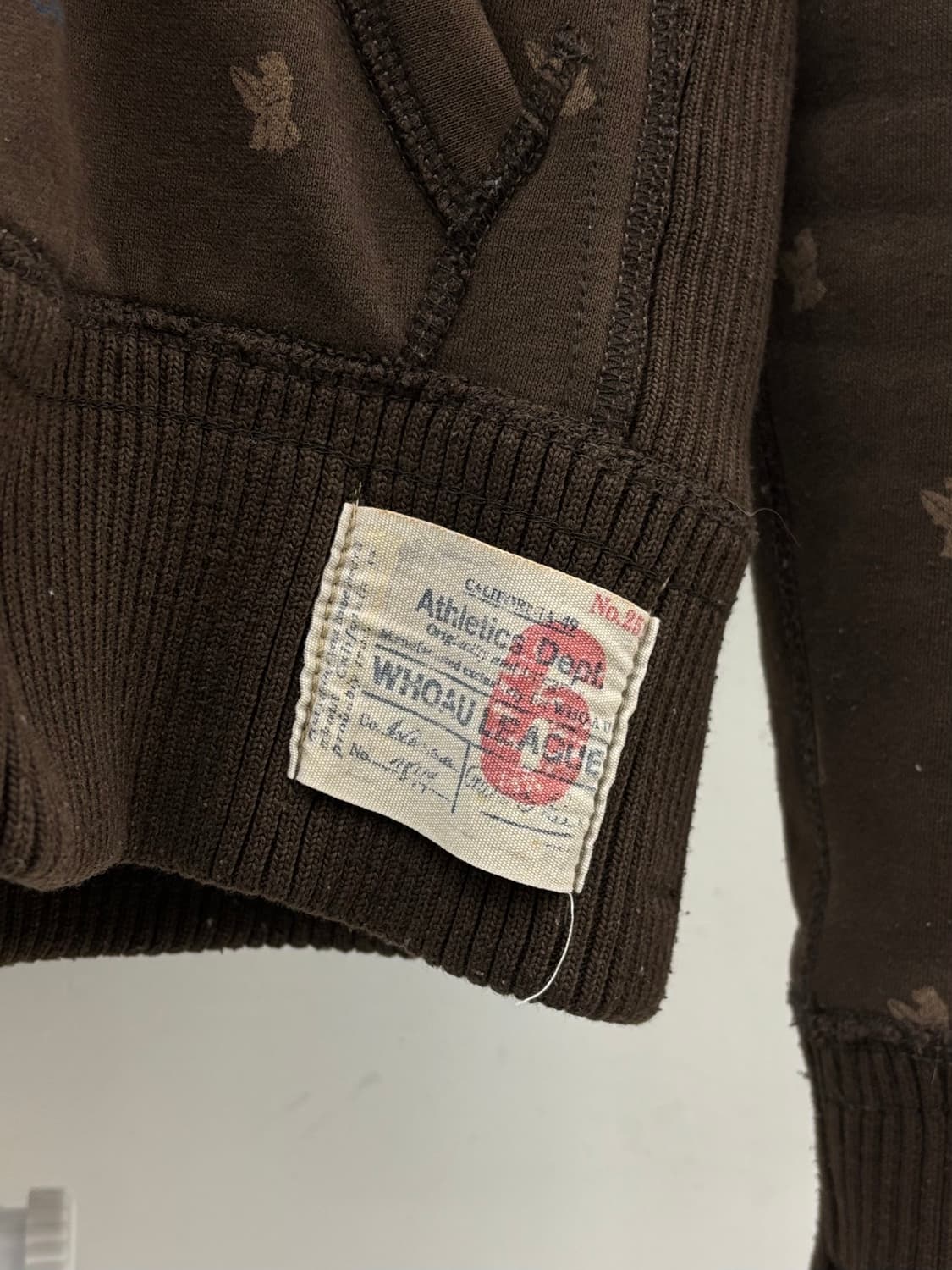 빈티지 브라운 기모 후드 집업 상품이미지6