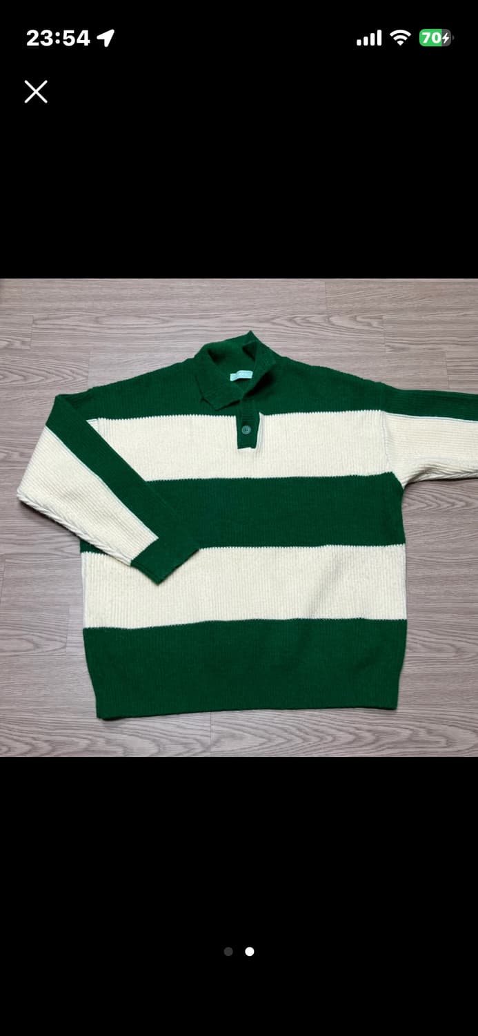 오버핏 스트라이프 줄무늬 니트 상품이미지2