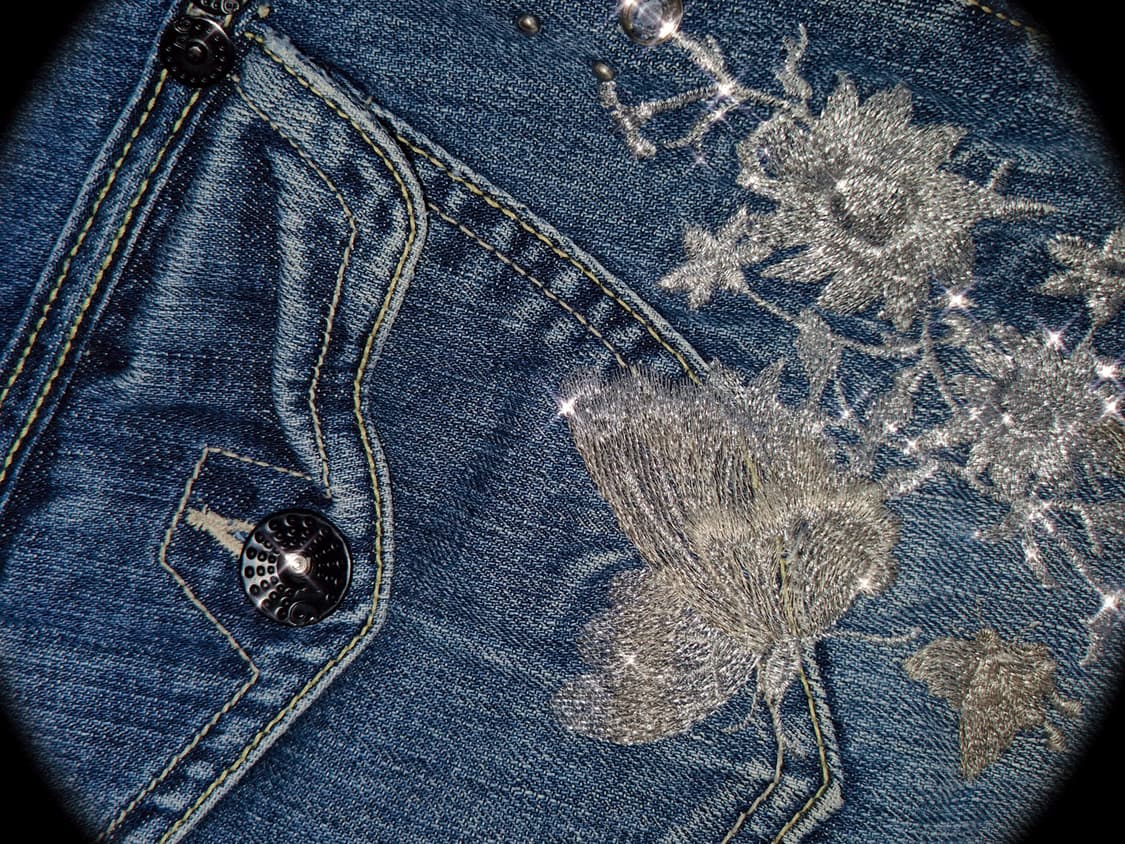 Vintage y2k Butterfly wide denim Jean 상품이미지3