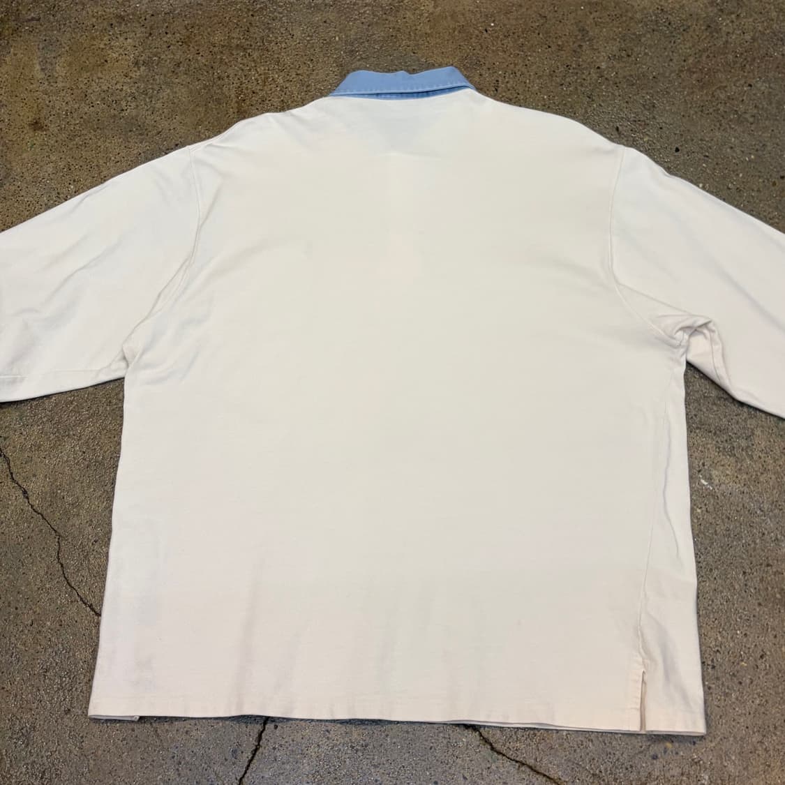 레어 90s 미국 빈티지 폴로랄프로렌 투톤 럭비티 카라티 상품이미지8