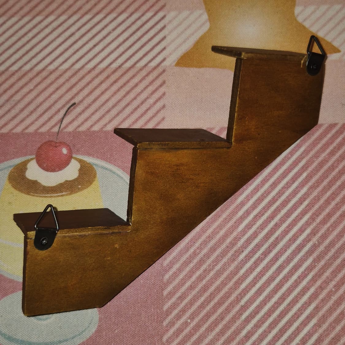 80s 원목 핸드페인팅 딸기 계단 후크 상품이미지10