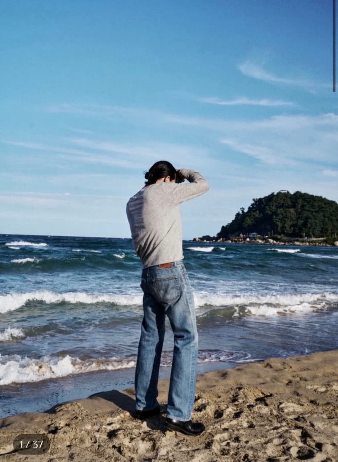 모노프리베 텍스터드 롱슬리브 그레이 1 상품이미지1